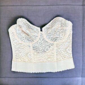 Vintage Backless by Smoothie Bustier Bra Corset Size 38C Nude Color Made in USA